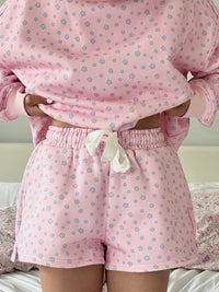 Light Pink Lilo Blue Floral Shorts