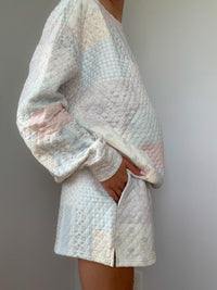 Shades Of Blue Quilted Pastel Shorts