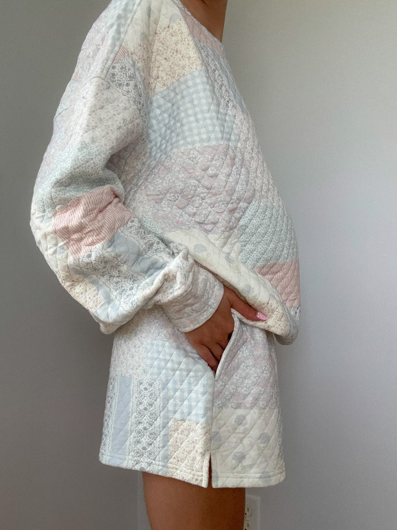 Shades Of Blue Quilted Pastel Shorts