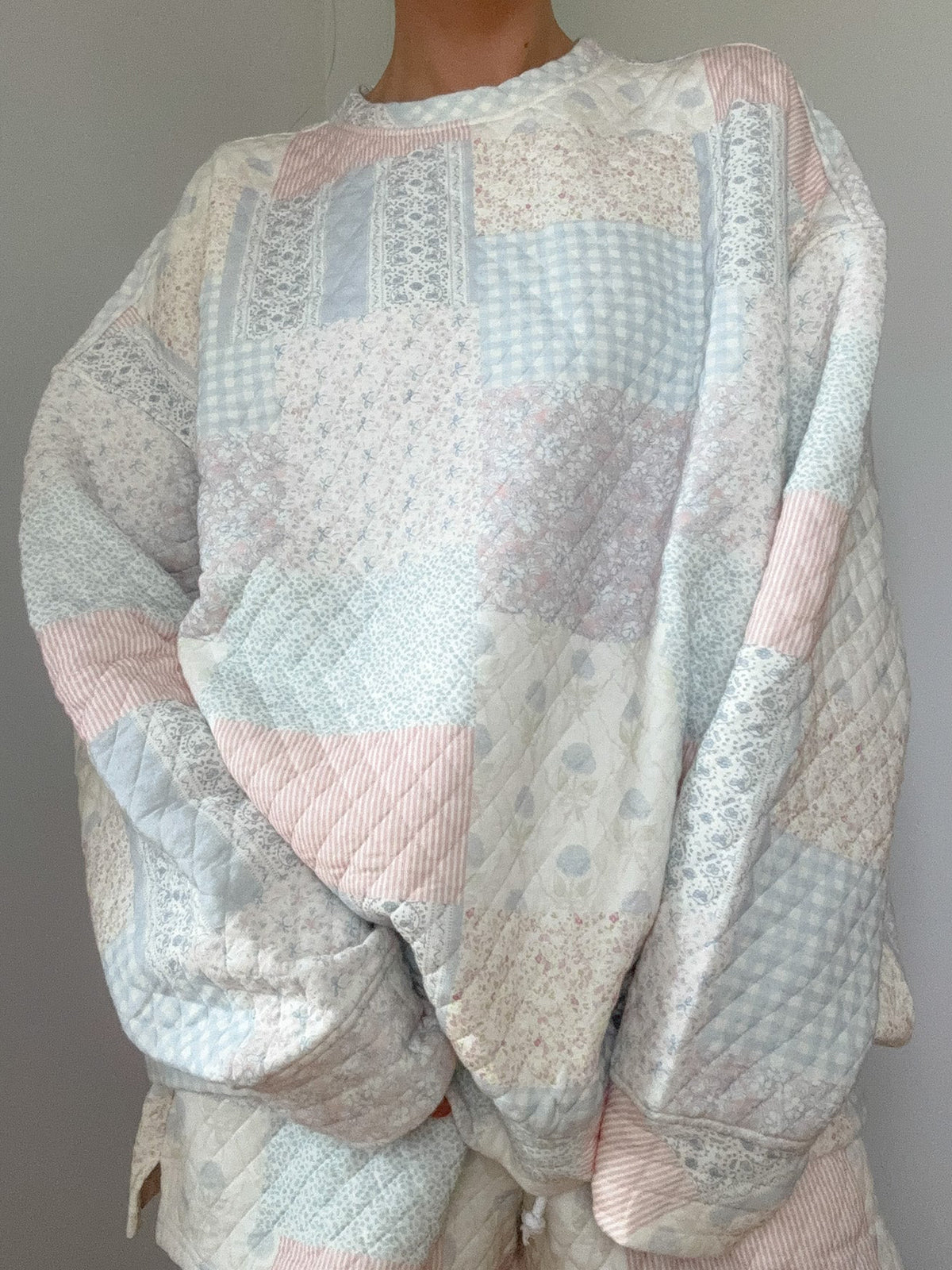 Shades Of Blue Quilted Pastel Sweatshirt