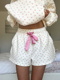 Blank Ivory Cherries All Over Shorts
