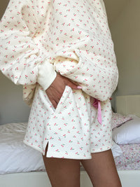 Blank Ivory Cherries All Over Shorts
