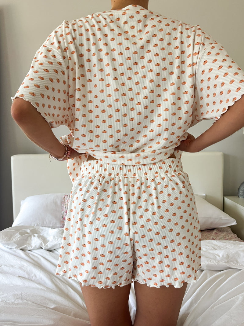 Pumpkin Fall Autumn Pajama Shorts