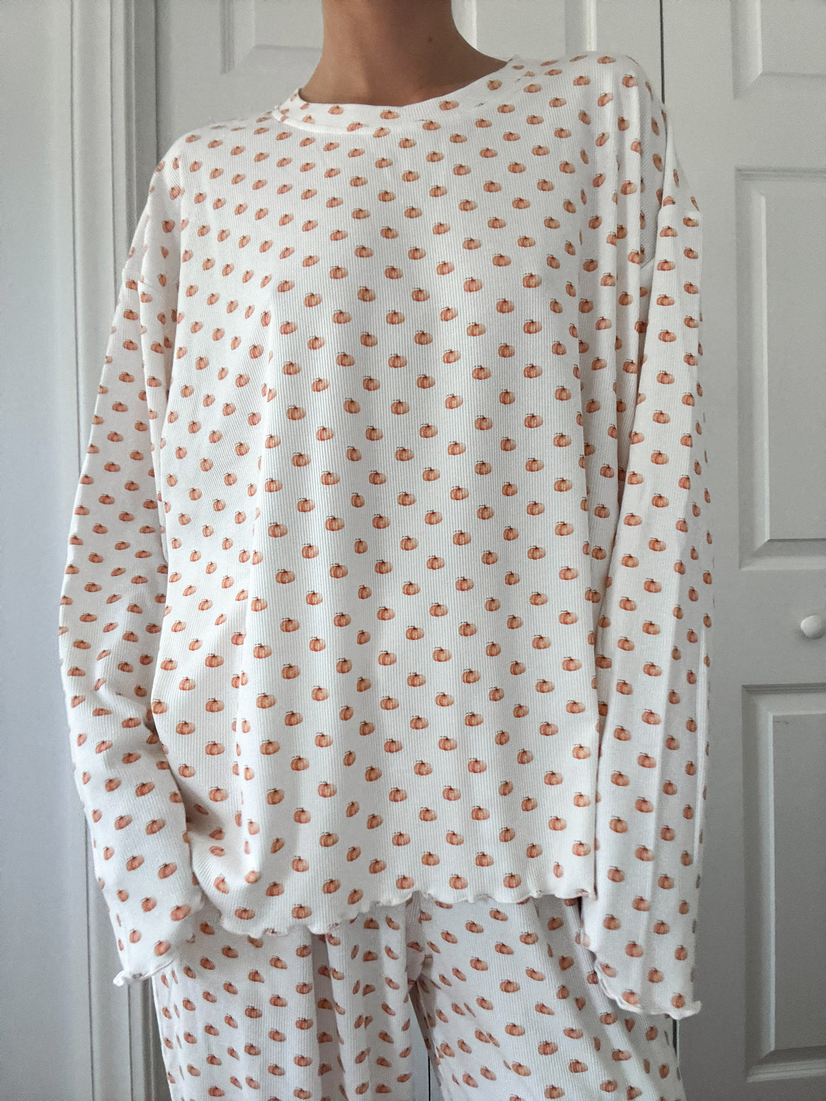 Pumpkin Fall Autumn Long Sleeve Pajama Top