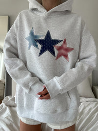 Pearl Grey 3 Star Embroider Hoodie