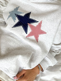 Pearl Grey 3 Star Embroider Hoodie