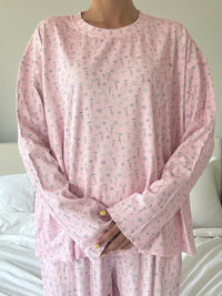 Light Pink Ditsy Floral Long Sleeve Pajama Top