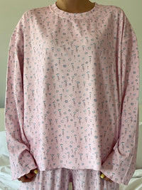 Light Pink Ditsy Floral Long Sleeve Pajama Top