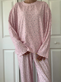 Light Pink Ditsy Floral Long Sleeve Pajama Top