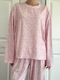 Light Pink Ditsy Floral Long Sleeve Pajama Top