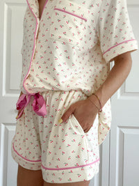 Cherries All Over Pajama Shorts
