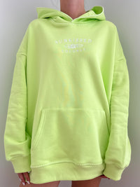 Light Lime Green Stitched Sunkissedcoconut Logo Hoodie 100% Cotton