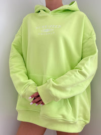 Light Lime Green Stitched Sunkissedcoconut Logo Hoodie 100% Cotton