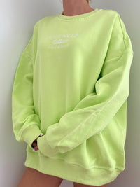 Light Lime Green Stitched Sunkissedcoconut Logo Sweatshirt 100% Cotton