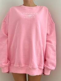 Cotton Candy Stitched Sunkissedcoconut Logo Sweatshirt 100% Cotton