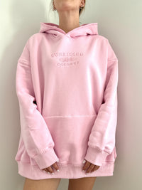 Light Pastel Magenta Stitched Sunkissedcoconut Logo Hoodie 100% Cotton
