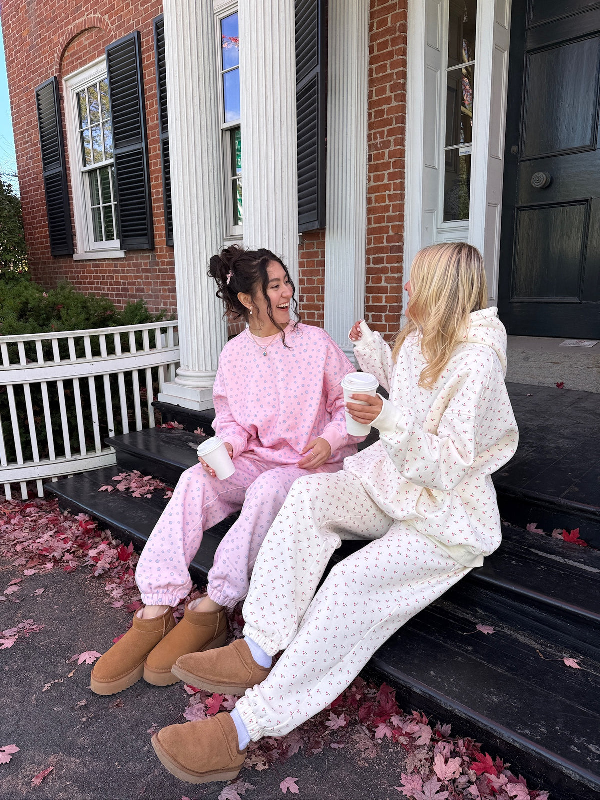 Light Pink Lilo Blue Floral Sweatshirt