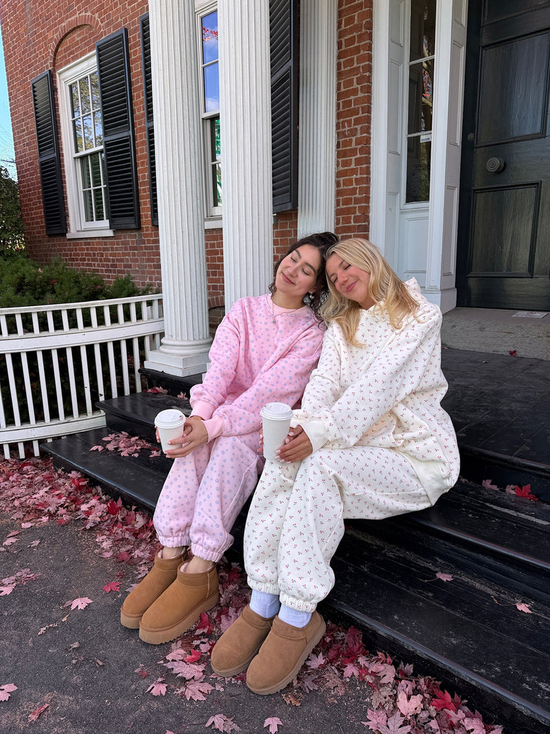 Light Pink Lilo Blue Floral Sweatshirt