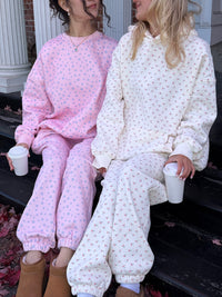 Blank Ivory Cherries All Over Jogger Sweatpants