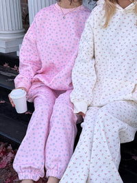 Light Pink Lilo Blue Floral Sweatshirt