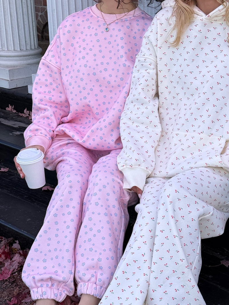 Light Pink Lilo Blue Floral Sweatshirt