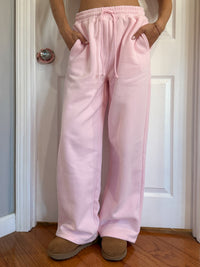 Light Pink Basic Blank Flare Sweatpants