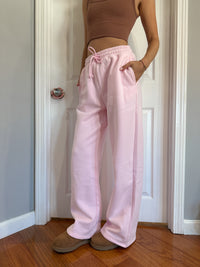 Light Pink Basic Blank Flare Sweatpants