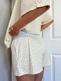 Pale Floral Pajama Shorts