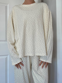 Pale Floral Long Sleeve Pajama Top