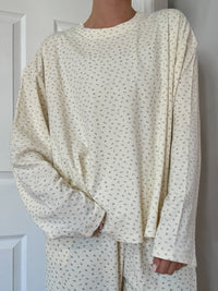 Pale Floral Long Sleeve Pajama Top
