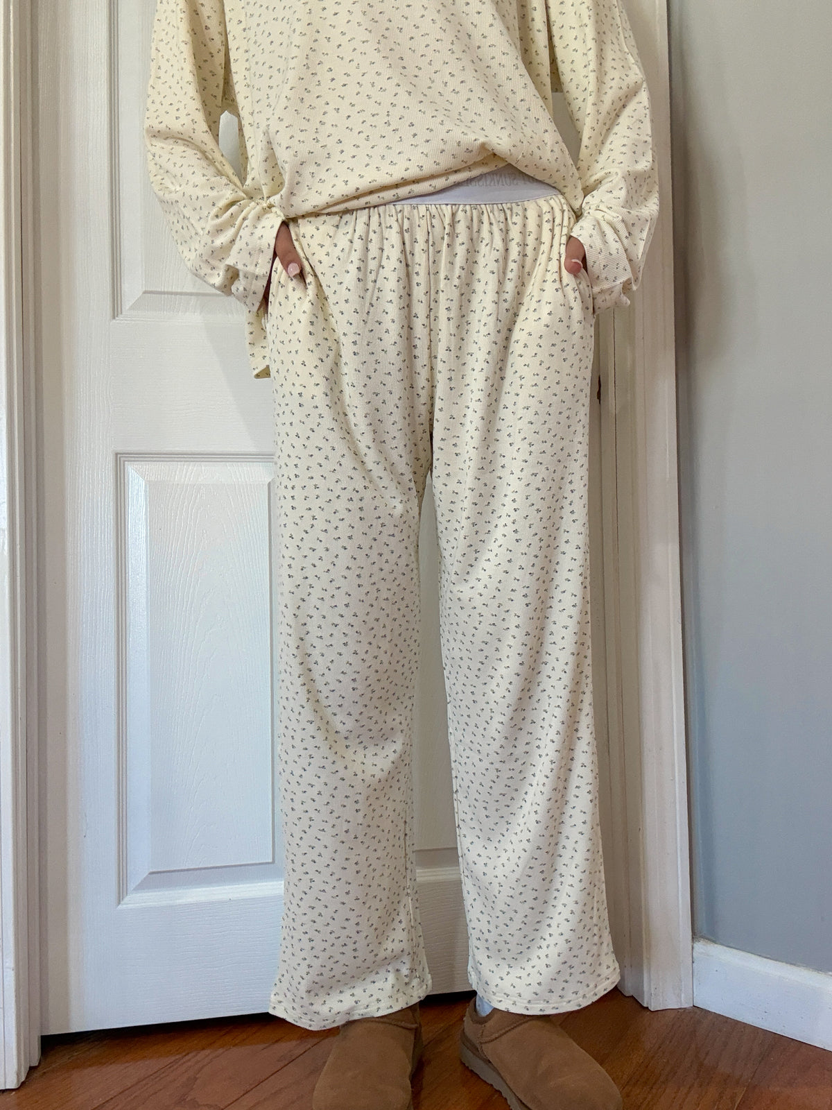Pale Floral Pajama Pants