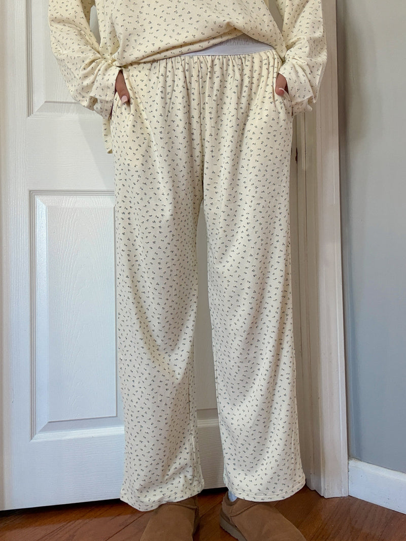 Pale Floral Pajama Pants