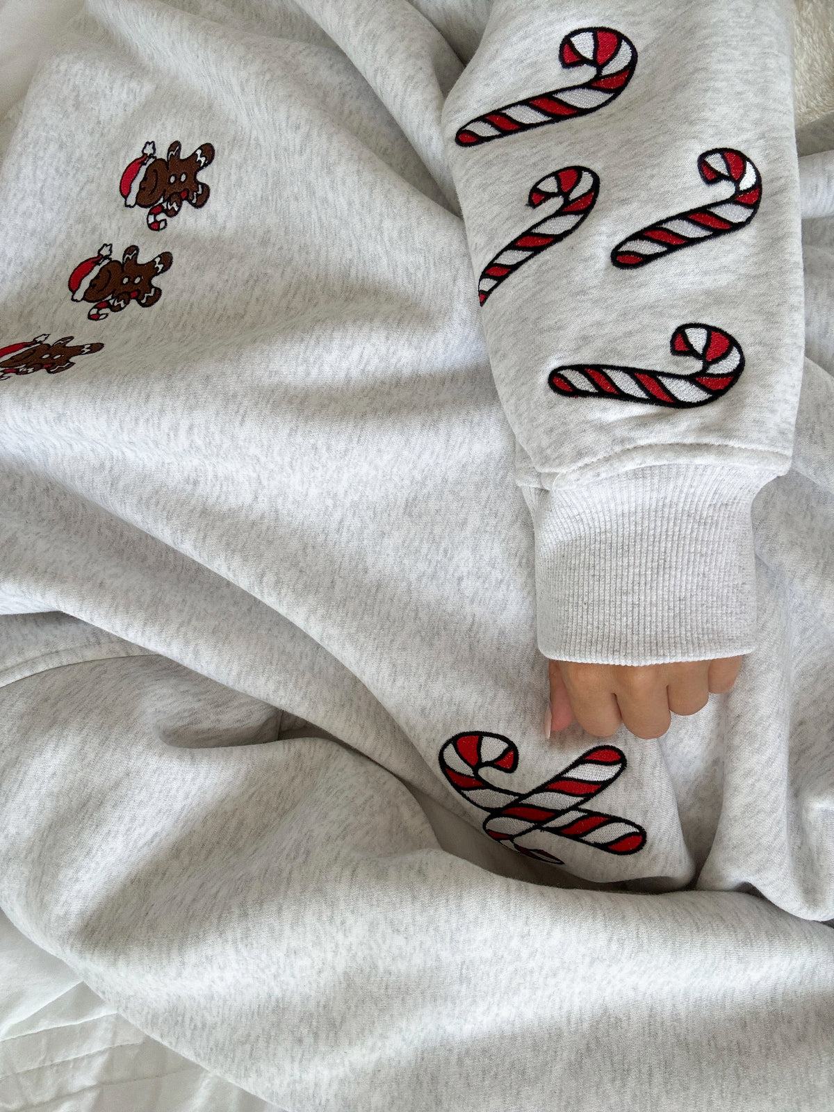 Pearl Grey Gingerbread Recipe Christmas Embroider Sweatshirt