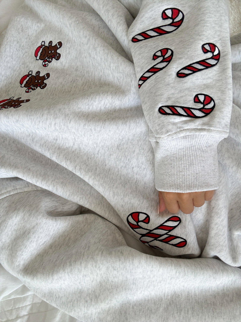 Pearl Grey Gingerbread Recipe Christmas Embroider Sweatshirt