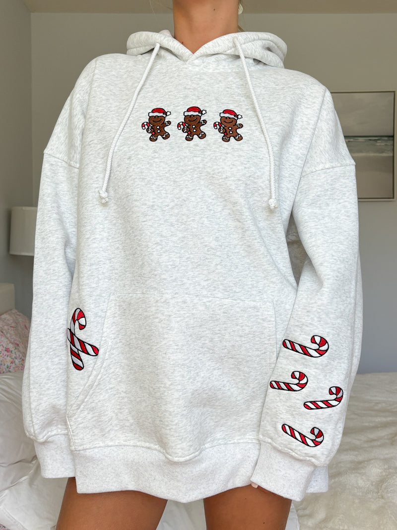 Pearl Grey Gingerbread Recipe Christmas Embroider Hoodie