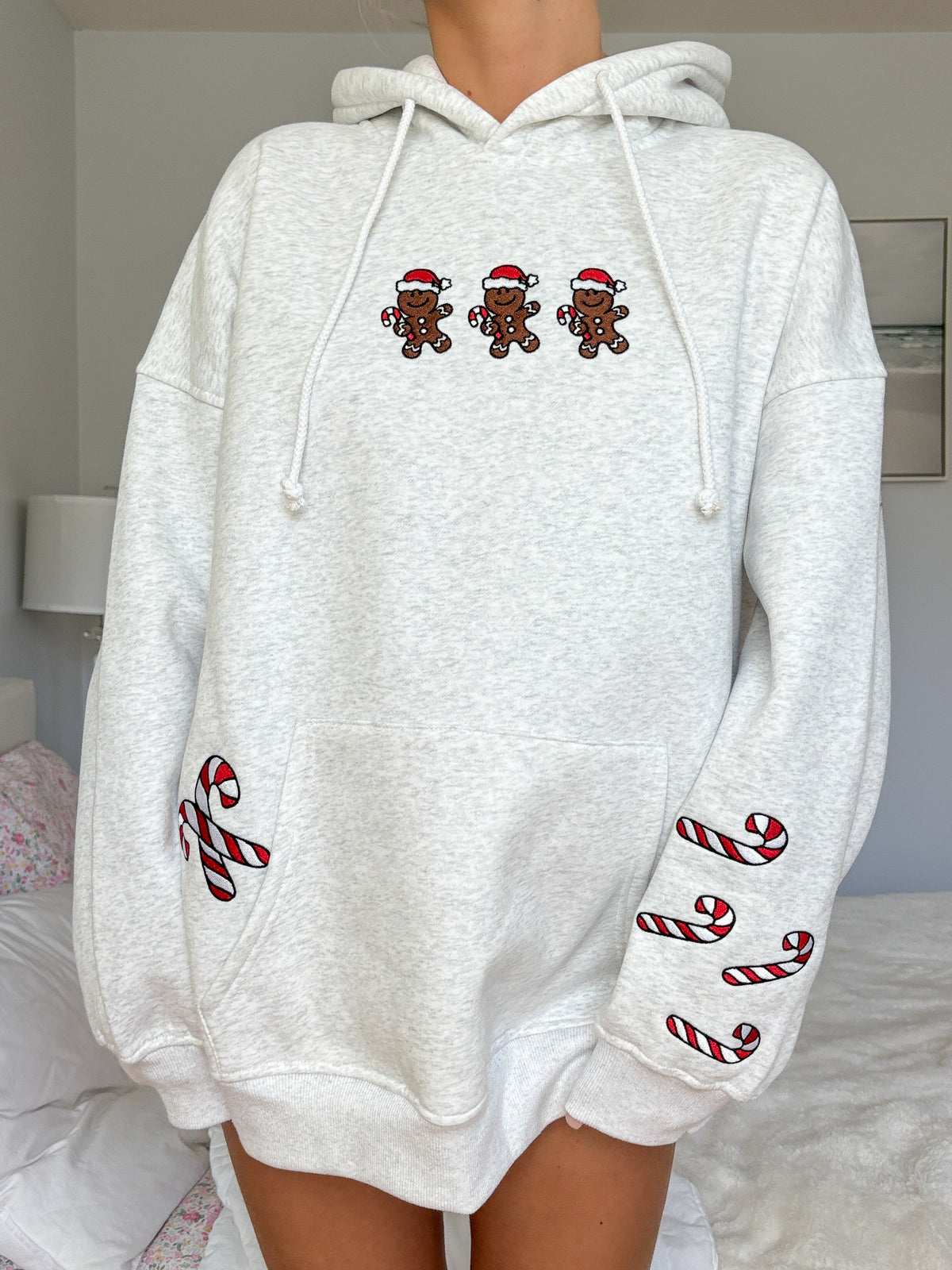 Pearl Grey Gingerbread Recipe Christmas Embroider Hoodie