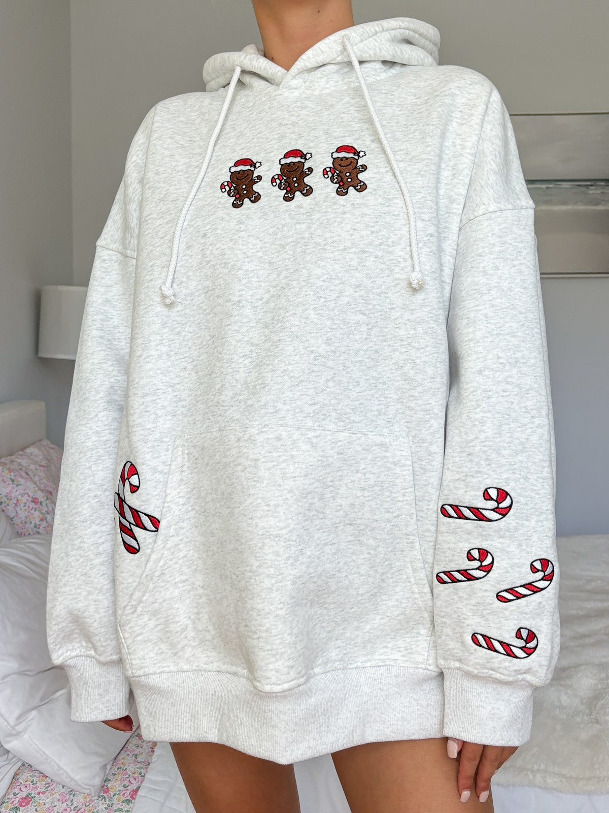 Pearl Grey Gingerbread Recipe Christmas Embroider Hoodie