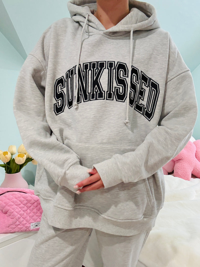 Afternoon Grey Sunkissed Varsity Embroider Hoodie