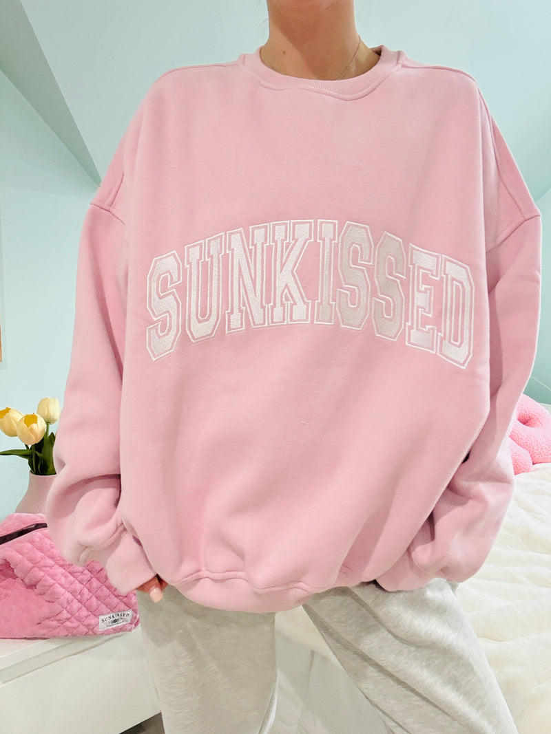 Mauve Mist Varsity Embroider Sweatshirt