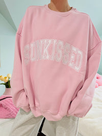 Mauve Mist Varsity Embroider Sweatshirt