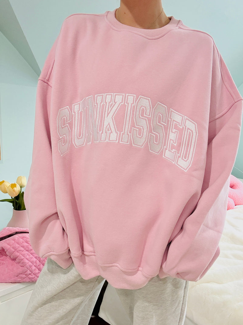 Mauve Mist Varsity Embroider Sweatshirt