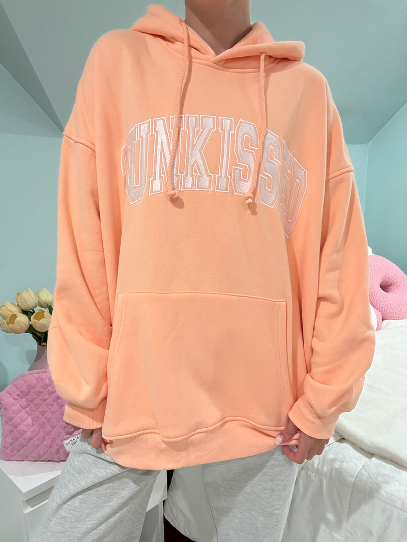 Sherbet Orange Varsity Embroider Hoodie