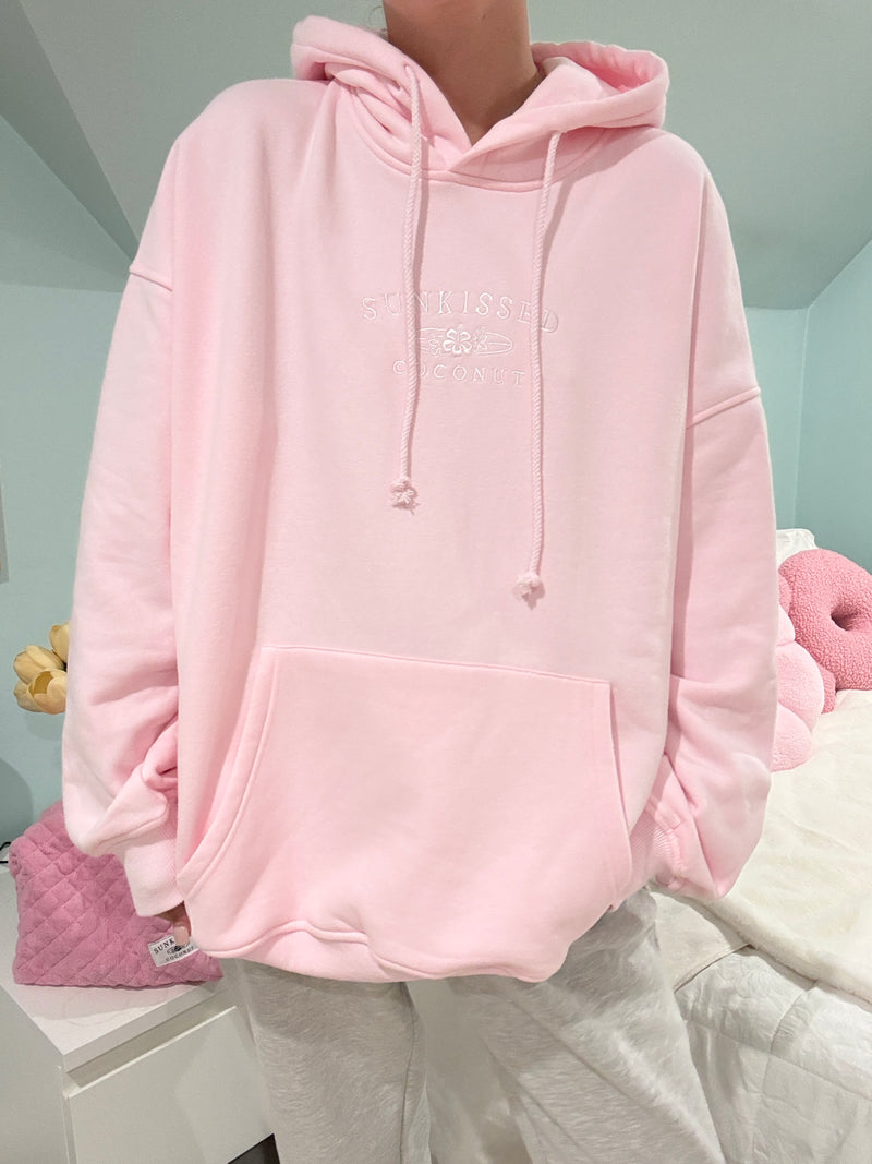 Light Pink Sunkissedcoconut Embroider Hoodie