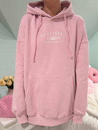 Mauve Mist Sunkissedcoconut Embroider Hoodie