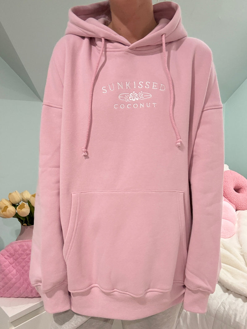 Mauve Mist Sunkissedcoconut Embroider Hoodie