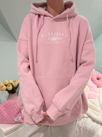 Mauve Mist Sunkissedcoconut Embroider Hoodie