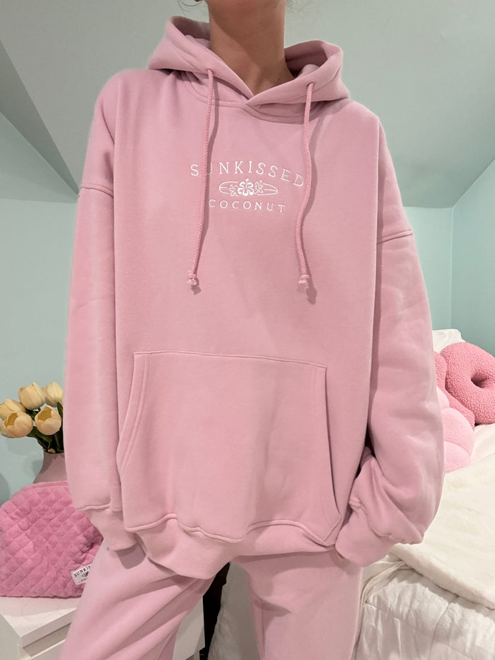 Mauve Mist Sunkissedcoconut Embroider Hoodie