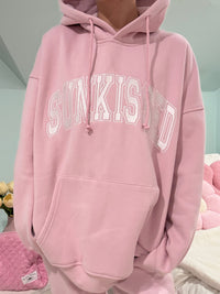Mauve Mist Varsity Embroider Hoodie