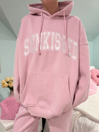 Mauve Mist Varsity Embroider Hoodie