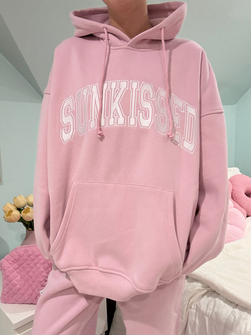 Mauve Mist Varsity Embroider Hoodie